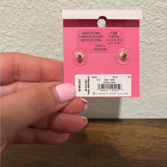 Kate Spade Gold Tone Bow Earrings - Picture 2 of 2